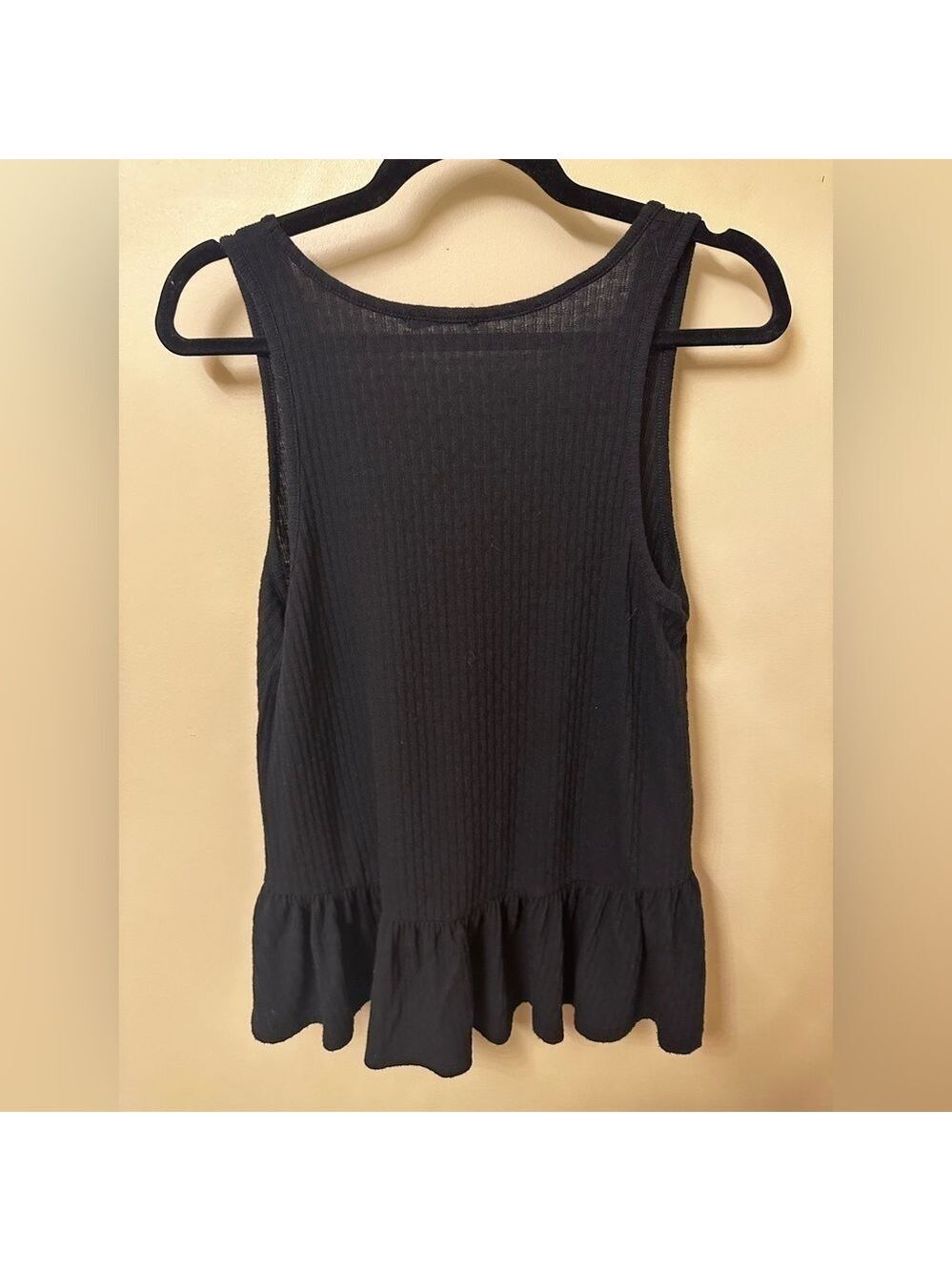 Altar'd State Black Ruffle Tank Top Small - Picture 3 of 5